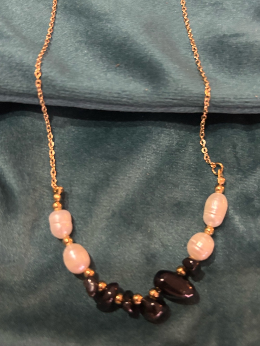 Gold Chai Necklace with freshwater pearls